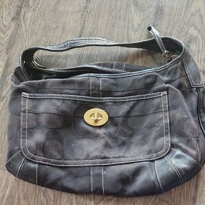 Coach Black and Gold Shoulder Bag